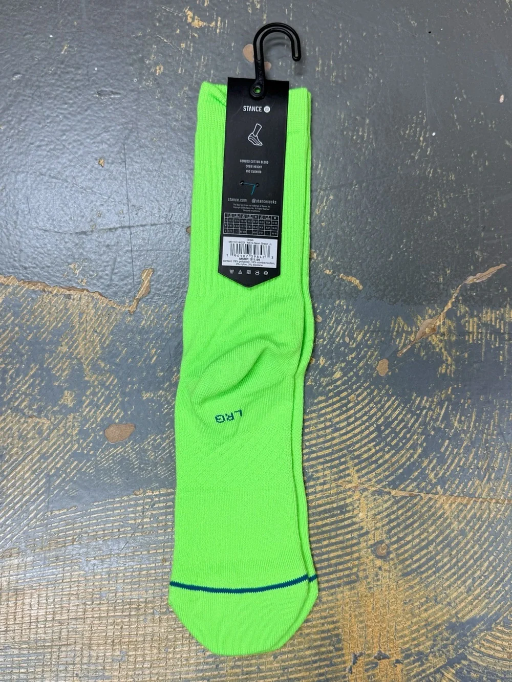 Stance Combed Cotton Fluorescent Neon Green Crew Socks Icon